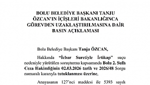Bolu Belediyesi’ne Operasyon: Başkan Özcan İçin Tutuklama Kararı