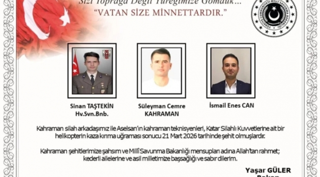 Katar'da Askeri Helikopter Kazası: 1 TSK Personeli ve 2 ASELSAN Çalışanı Şehit Oldu