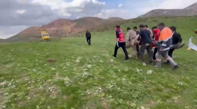 Erzurum'da Nefes Kesen Kurtarma: Yaralı Şahıs Helikopterle Kurtarıldı