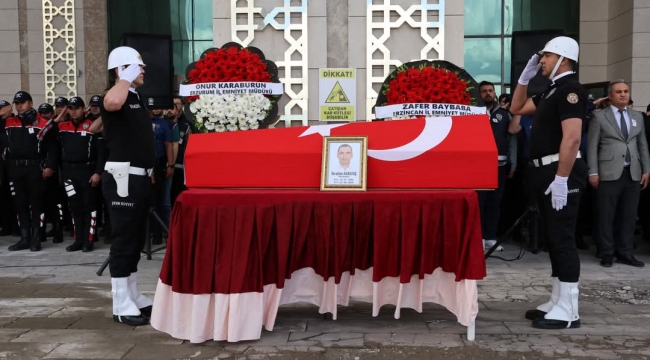 Erzurum'da Polis Memuru İbrahim Karataş Son Yolculuğuna Uğurlandı